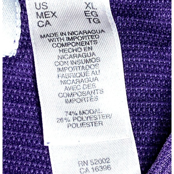 Concepts by Claiborne Vtg T-Shirt Ribbed Purple XL Men Soft - Picture 5 of 10